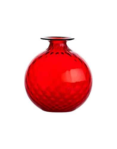 Venini Monofiori Balloton Vaso grande rosso filo verde mela 10018RVVM