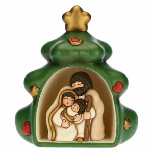 THUN Porta candela in ceramica a forma di albero di Natale