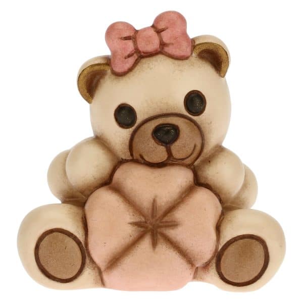 Teddy con quadrifoglio portafortuna rosa Thun F2907H93B