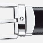 Cintura reversibile in pelle nera/marrone 30 mm con fibbia a ferro di cavallo Montlanc 128135