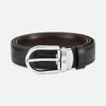 Cintura reversibile in pelle nera/marrone 30 mm con fibbia a ferro di cavallo Montlanc 128135