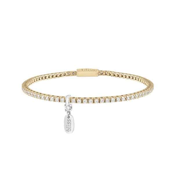 Bracciale tennis in argento gold con cubic zirconia bianchi MYWORDS Bliss 20084024