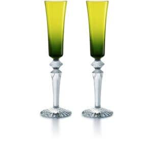 Set Due Bicchieri Mille Nuits Flutissimo Verde Muschio Baccarat 2811586