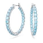 Orecchini a cerchio Matrix Taglio tondo Blu Swarovski 5647446