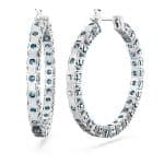 Orecchini a cerchio Matrix Taglio tondo Blu Swarovski 5647446