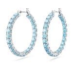 Orecchini a cerchio Matrix Taglio tondo Blu Swarovski 5647446