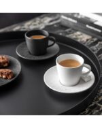 Manufacture Rock Blanc tazzina da espresso con piattino , bianco, Villeroy & Boch 1042401411