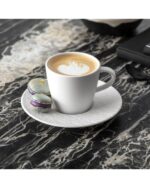 Manufacture Rock Blanc tazzina da espresso con piattino , bianco, Villeroy & Boch 1042401411