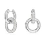 Orecchini a cerchio Dextera bianchi Swarovski 5671807