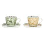 Set 2 tazze colazione con piattino in porcellana Abbracciami Thun P5125A91