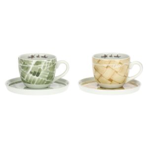 Set 2 tazze colazione con piattino in porcellana Abbracciami Thun P5125A91