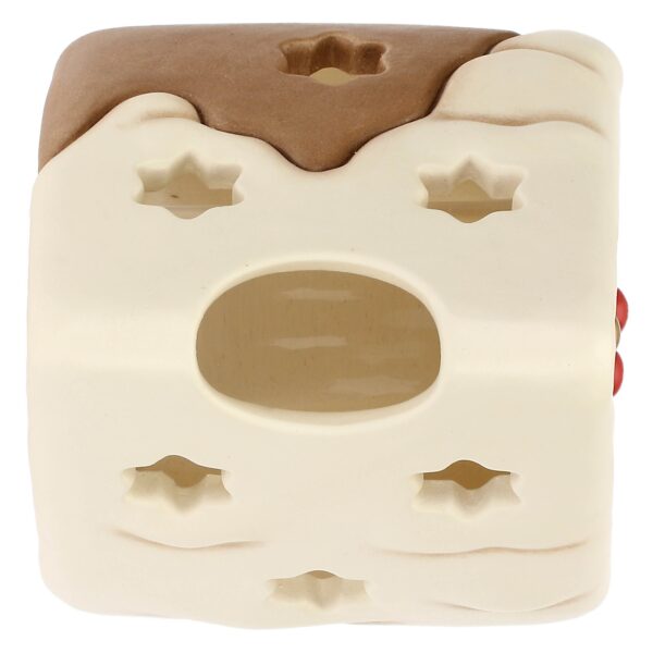 Porta tea-light casetta con vischio in ceramica Inverno Incantato Thun C3255H90