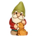 Gnomo Oliver con cerbiatto Amy in ceramica Inverno Incantato, medio Thun F3426H90