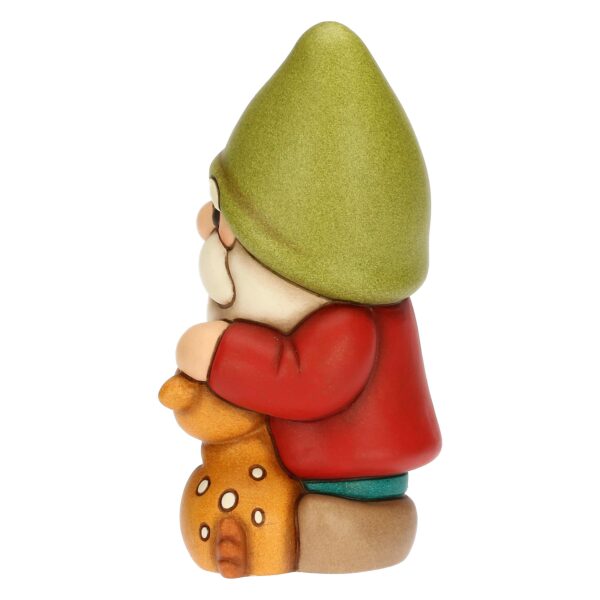 Gnomo Oliver con cerbiatto Amy in ceramica Inverno Incantato, medio Thun F3426H90