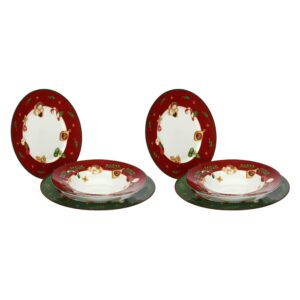 Set 6 piatti in porcellana Sorprese di Natale P5094A91 Thun