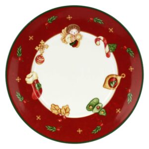 Set 6 piatti in porcellana Sorprese di Natale P5094A91 Thun