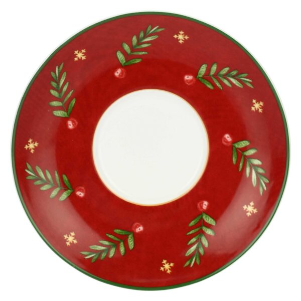 Tazza colazione con piattino in porcellana Sorprese di Natale P5102P00 Thun