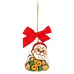 Addobbo natalizio Babbo Natale con regalo in ceramica, piccolo S3418A82 Thun