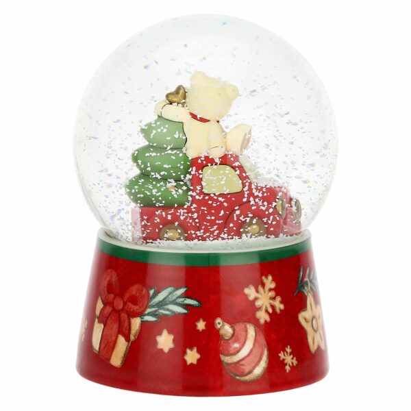 Boule de neige gnomo Oliver e Teddy in vetro e ceramica, grande S3428P00 Thun