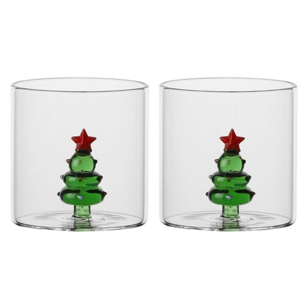 Set 2 bicchieri con albero Sorprese di Natale P5143A91 Thun